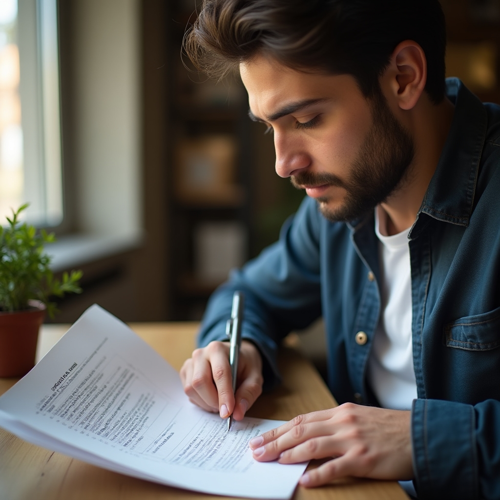 Participant revizuind notițele de feedback primite după o sesiune de prezentare